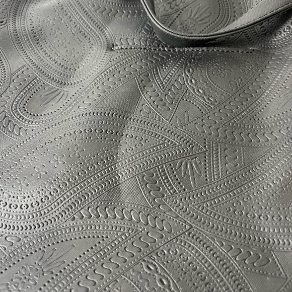 MultiSac Crossbody Bag Purse Black Textured Vinyl Medium Pockets Zipper Boho - Picture 9 of 13